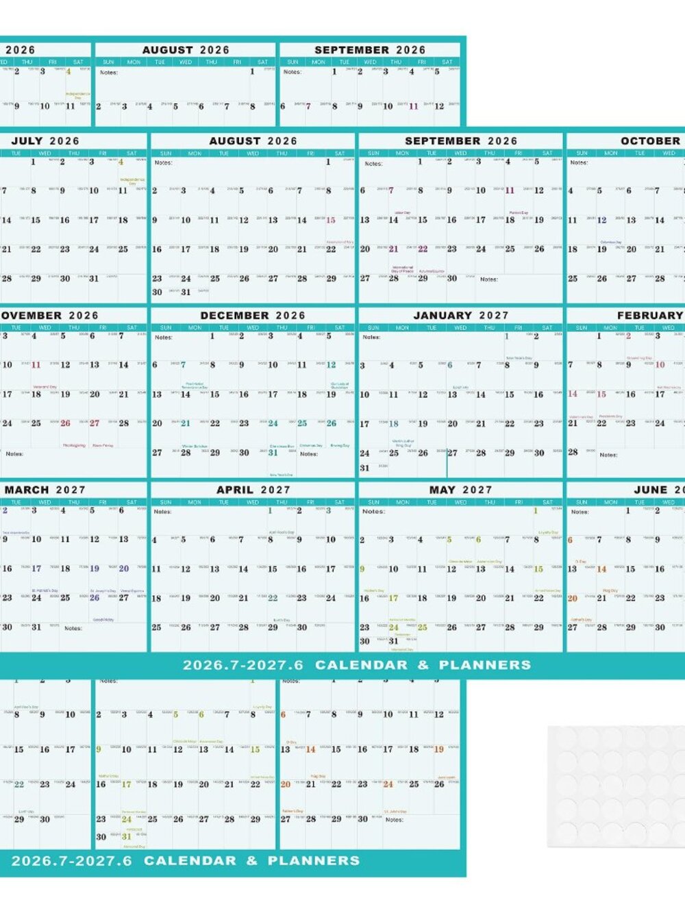 NEW 32" x 48" 2026 Wall Calendar Dry Erase - Large Starry Sky Calendar